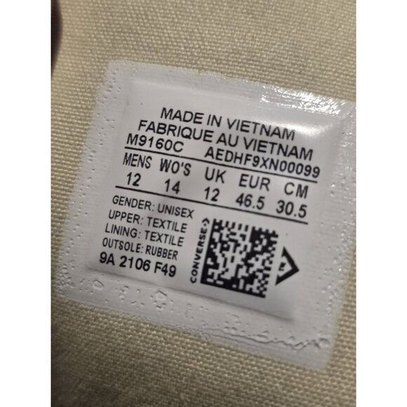 Converse Chuck Taylor all star CT AS Core HI men's 12 Sneakers M9160C black LNC - Picture 9 of 9